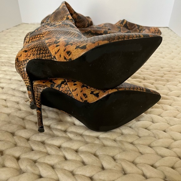 THIGH HIGH SNAKESKIN BOOTS - Picture 3 of 5